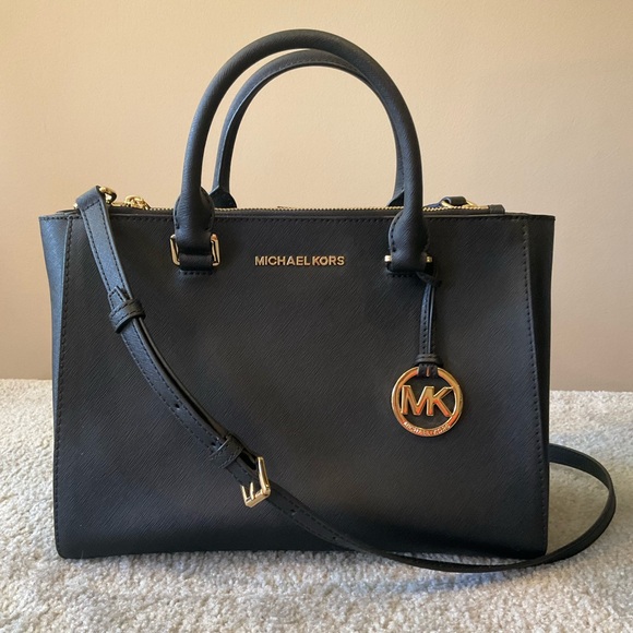 Michael Kors Kellen MD Black Saffiano Leather Satchel and Wallet Set - Picture 2 of 15